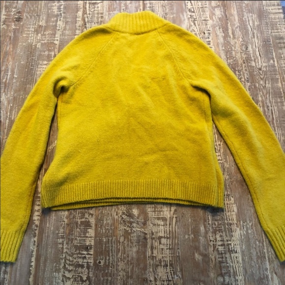 NWOT Anthropologie Yellow Wool Blend Wrap Sweater - Picture 8 of 8